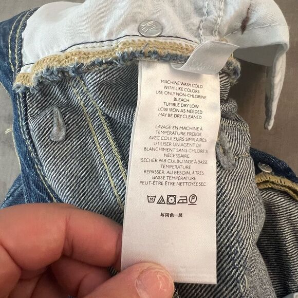 FREE PEOPLE STRAIGHT UP BAGGY MEDIUM WASH HIGH RISE JEANS size 25 - Picture 10 of 12